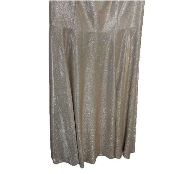 Jules & Cleo Gold Glitter Cap Sleeve Side Split Formal Dress Size 18 Plus Womens - Picture 3 of 8